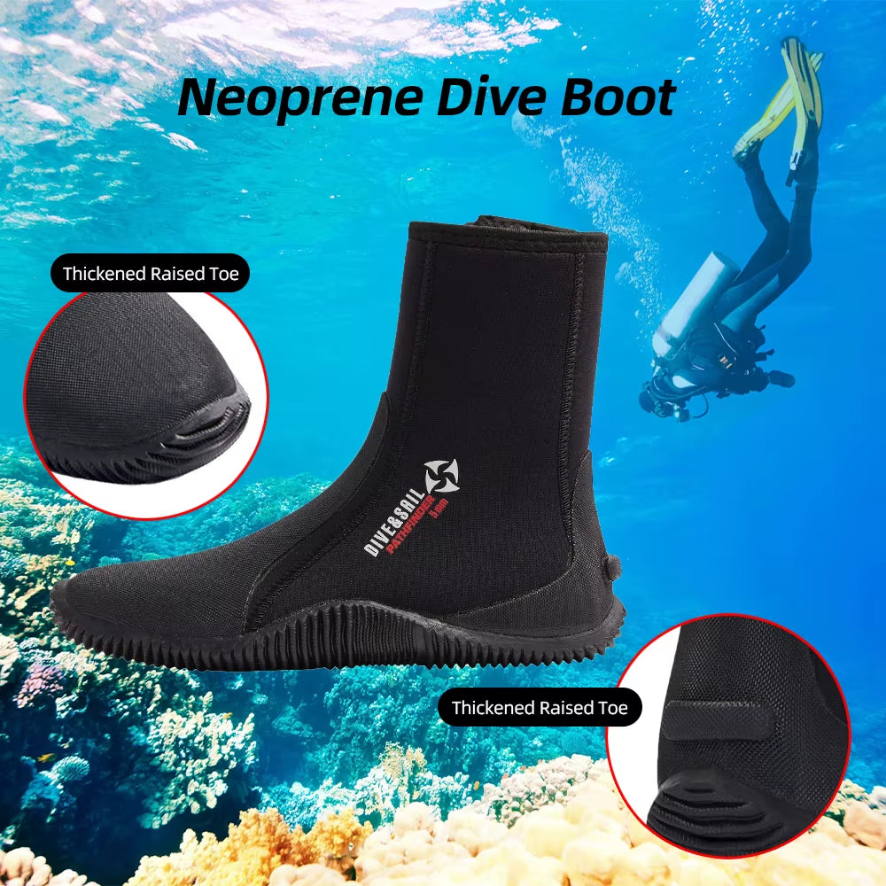 Neoprene Dive Boots Anti-Slip Surf Booties Scuba Diving Boots for Sailing Snorkeling Boating