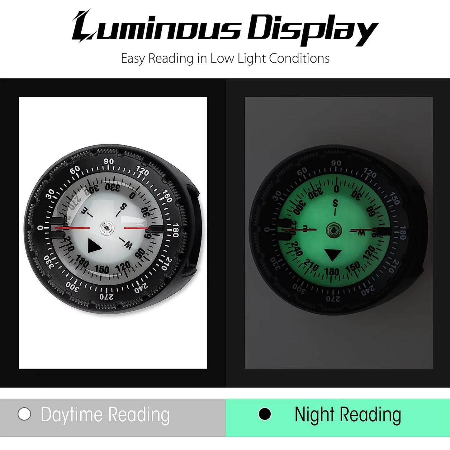 Digital Underwater 50M Diving Compass Professional Waterproof Navigator Digital Scuba Luminous Balanced Watch for Swimming