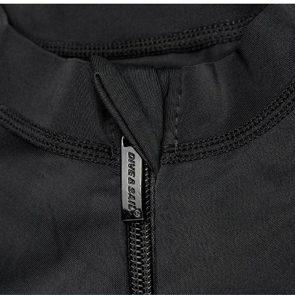 Men Diving Suit Long Sleeve Sunscreen Diving Skin Clothes Snorkeling Surfing Swimsuit with Zipper Elastic Water Sports Equipment