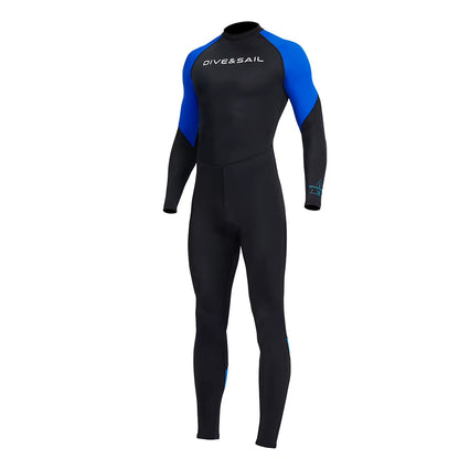 Men Diving Suit Long Sleeve Sunscreen Diving Skin Clothes Snorkeling Surfing Swimsuit with Zipper Elastic Water Sports Equipment
