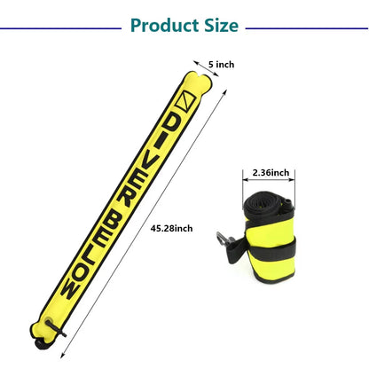 Surface Marker Buoy Scuba Diving with Rotatable Hook Sausage Signal Tube SMB Inflatable Nozzle Floating Accessory