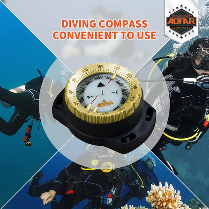 Dive Compass AF-Q60B Waterproof, Durable, Compact. Drawstring Style Compass for Sailing, Diving, Drawstring Style