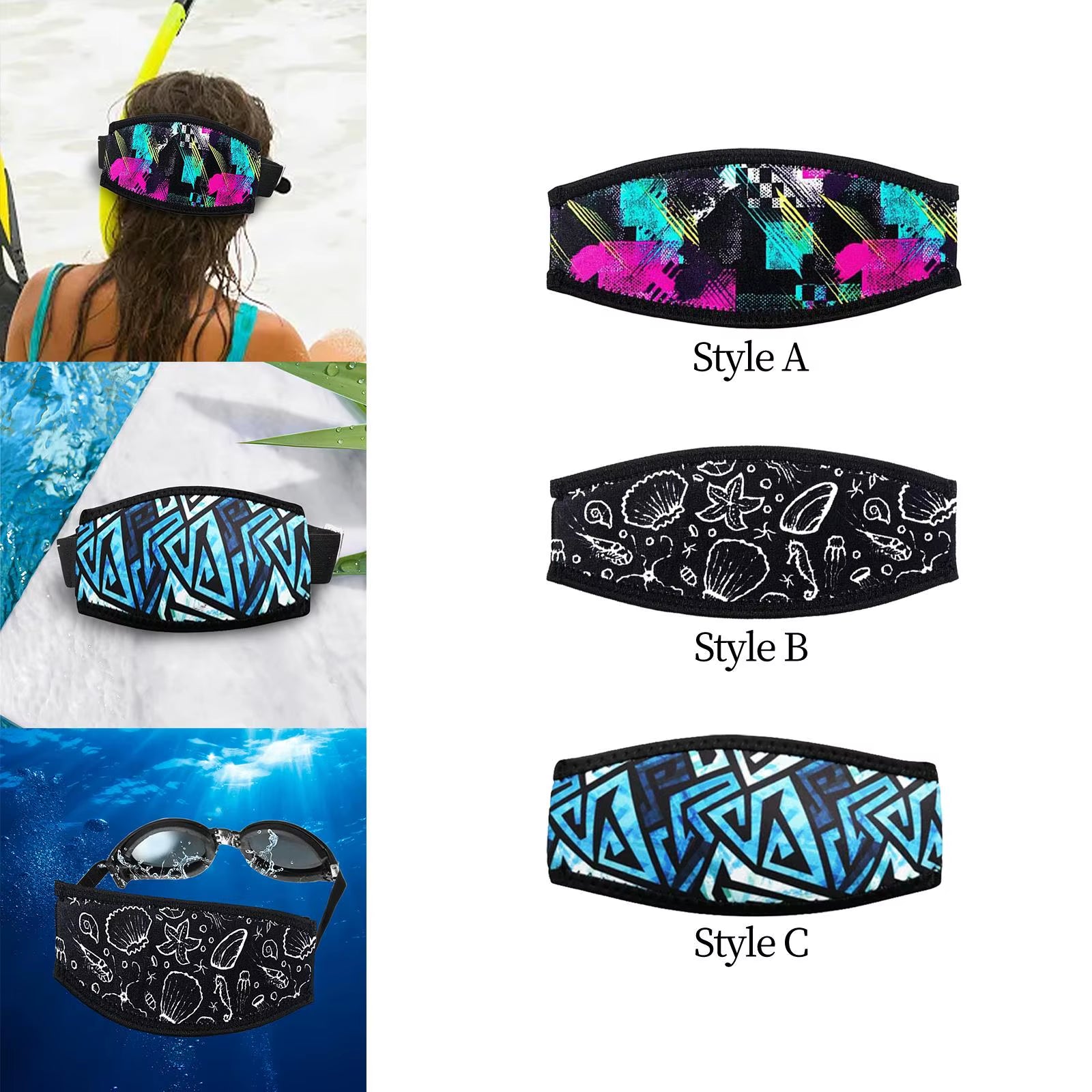 Dive Mask Strap Cover Neoprene Easily Install Diving Glasses Strap Cover