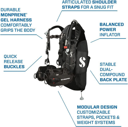 Hydros Pro Men’S Back Inflated Scuba BCD Recreational and Travel Scuba Diving