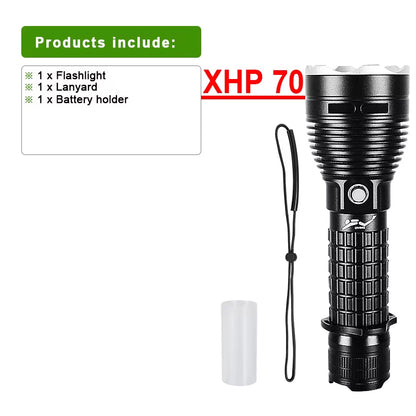 High Power Diving Flashlight IP68 Highest Waterproof Rating Professional Diving Light Powered by 18650 Battery with Hand Rope