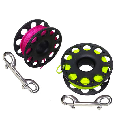 Scuba Diving Spool Finger Reel Cave Wreck Dive Safety Gear SMB Hook Accessories with Double End Hook