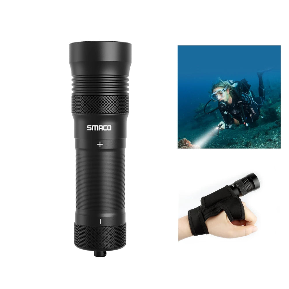 [US Direct]  F2 IPX8 Monolation Strong Light Diving Flashlight Underwater 300M Professional Diving Operation Patrol LEDD Torch