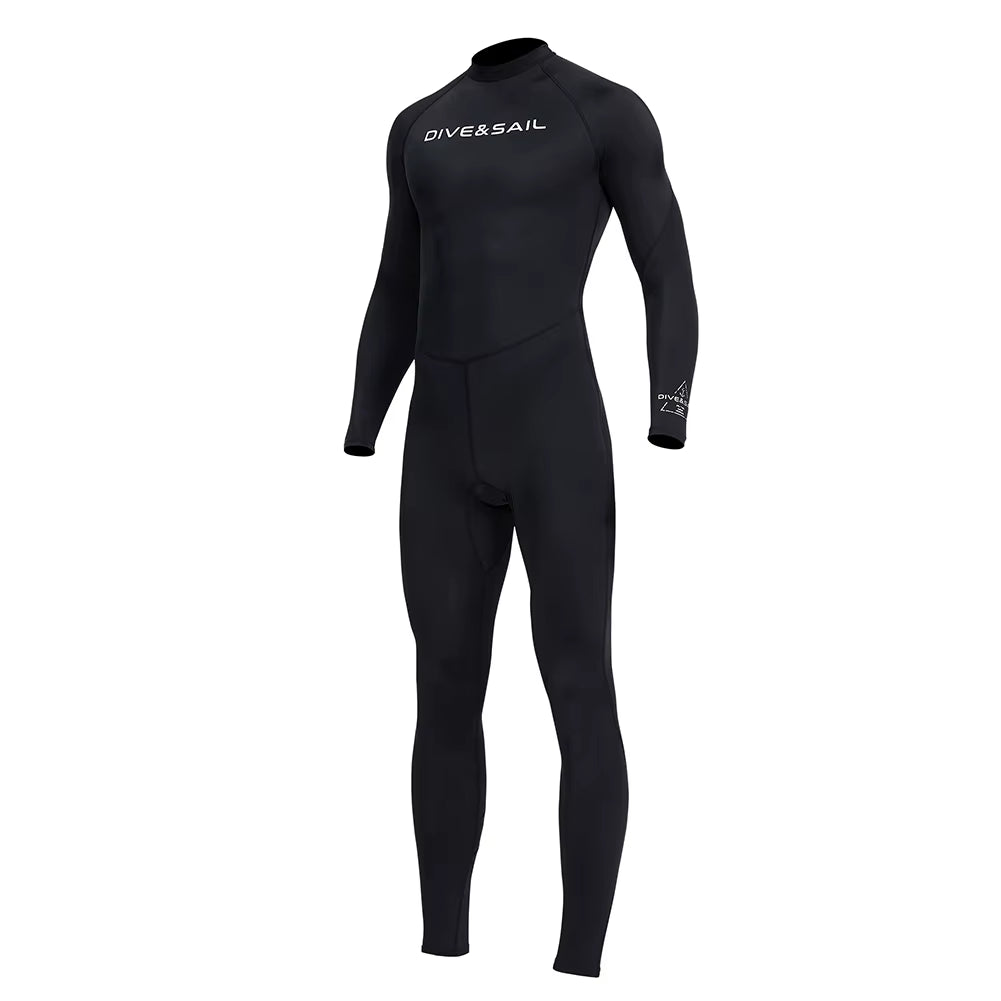 Men Diving Suit Long Sleeve Sunscreen Diving Skin Clothes Snorkeling Surfing Swimsuit with Zipper Elastic Water Sports Equipment
