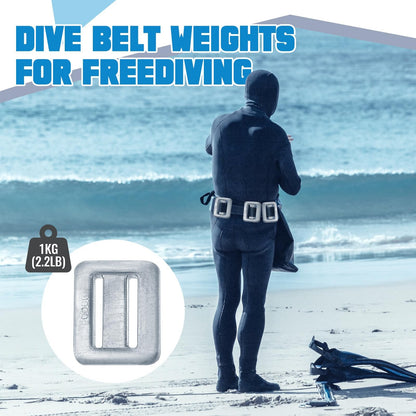 4 Pcs 2.2 Lb Dive Weights + 1 Scuba Weight Belt Set | Nylon with Quick Rele
