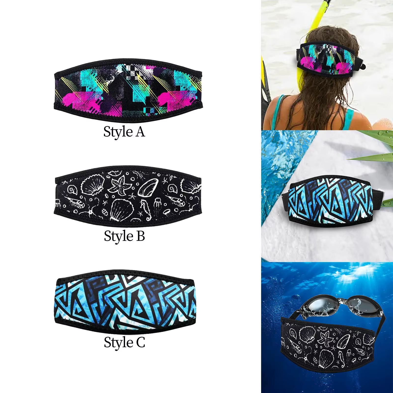 Dive Mask Strap Cover Neoprene Easily Install Diving Glasses Strap Cover