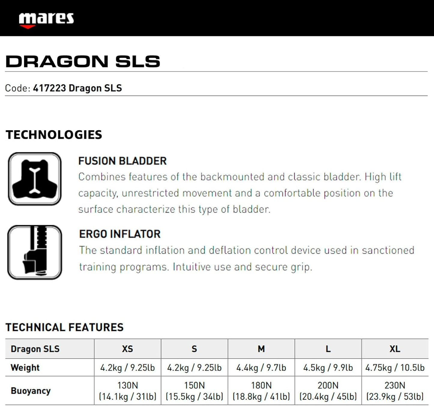 Unisex Dragon SLS Weight System Scuba Diving BCD | Durable Stable Underwater Buoyancy Compensator | High-Lift Capacity, 420 D Cordura, Large Cargo Pockets