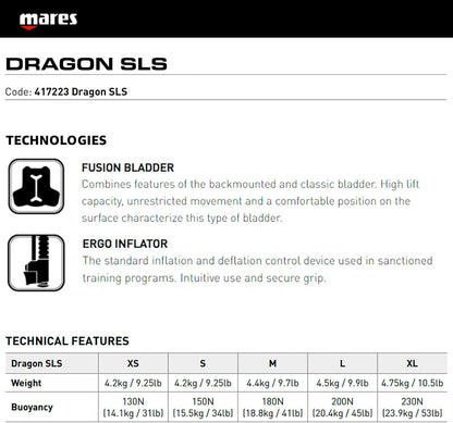 Unisex Dragon SLS Weight System Scuba Diving BCD | Durable Stable Underwater Buoyancy Compensator | High-Lift Capacity, 420 D Cordura, Large Cargo Pockets